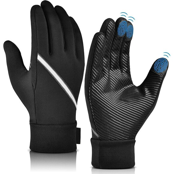 Unisex Winter Gloves w/ Touch Screen Anti-slip Silicone - Black - Small - Picture 1 of 5